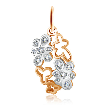 Подвеска из красного золота с фианитом