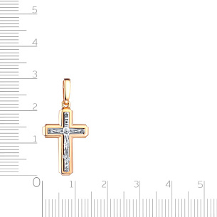 Крест из комбинированного золота