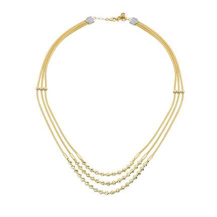 Колье из желтого золота с фианитом