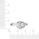 Кольцо из серебра с позолотой, фианитом