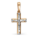 Крест из красного золота с бриллиантами