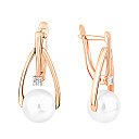 Серьги с английским замком из красного золота