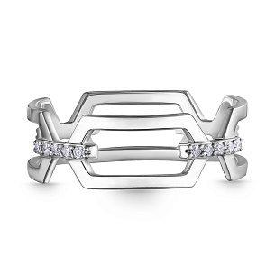 Кольцо из белого золота с бриллиантом