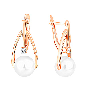 Серьги с английским замком из красного золота