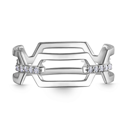 Кольцо из белого золота с бриллиантами