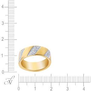 Кольцо обручальное из желтого золота с бриллиантами