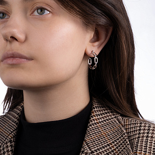 Серьги из белого золота с бриллиантом