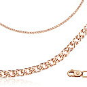 Цепь автомат из красного золота, плетение двойной ромб