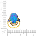 Кольцо из желтого золота с бриллиантами, сапфирами