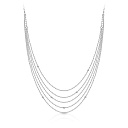 Колье из белого золота с бриллиантами, плетение якорное