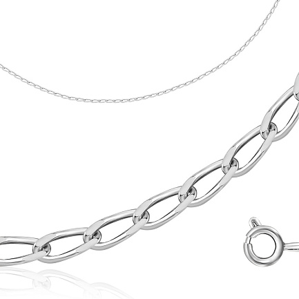 Цепь автомат из серебра, плетение панцирное