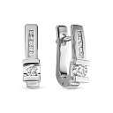 Серьги с английским замком из белого золота с бриллиантами