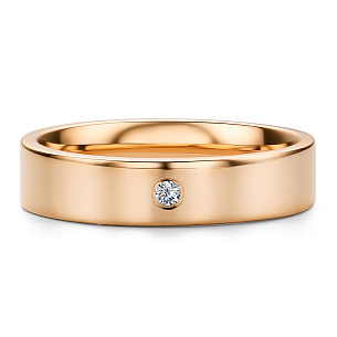 Кольцо из красного золота с бриллиантом