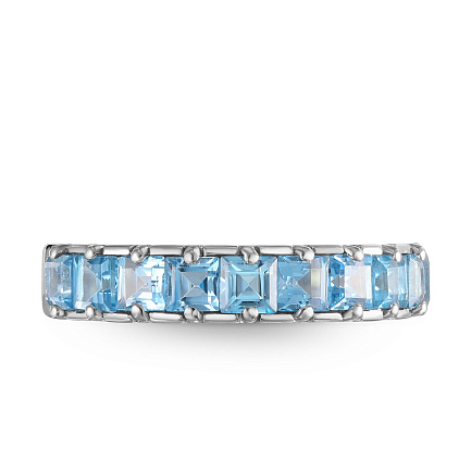 Кольцо из белого золота с топазами