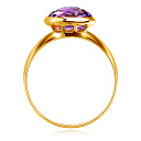 Кольцо из желтого золота с аметистом
