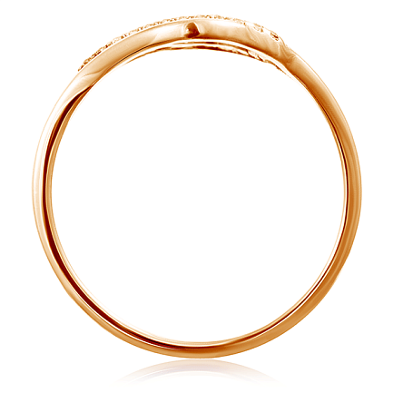 Кольцо из красного золота с фианитом