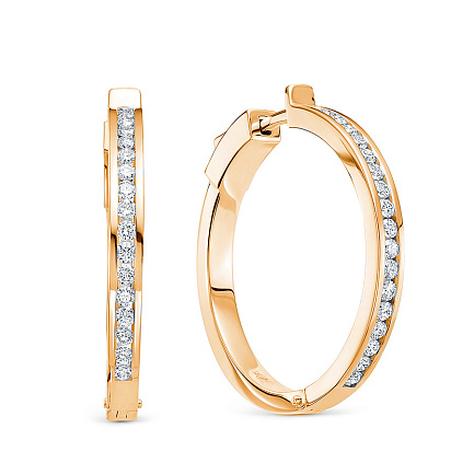 Серьги из красного золота с бриллиантами