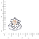 Кольцо из белого золота с бриллиантами, жемчугом