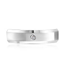 Кольцо обручальное из белого золота с бриллиантом