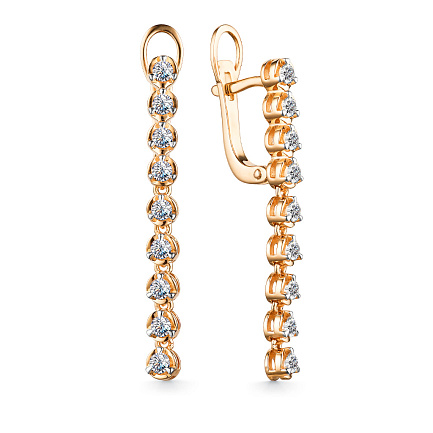 Серьги из красного золота с бриллиантами