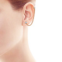 Серьги-пусеты из красного золота с фианитом