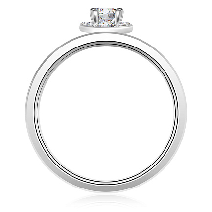 Помолвочное кольцо с бриллиантами из белого золота