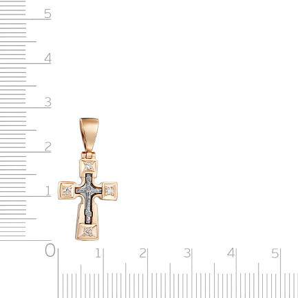 Крест из красного золота с бриллиантами