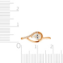 Кольцо из красного золота с фианитом