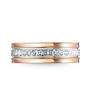 Кольцо обручальное с алмазной гранью