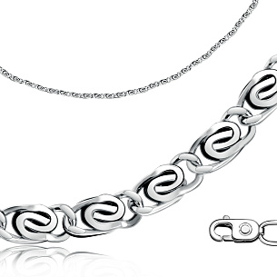 Браслет автомат из серебра, плетение двойное спираль