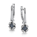 Серьги с английским замком из белого золота с бриллиантами