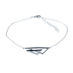 Браслет декоративный из серебра с фианитом