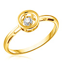 Кольцо из желтого золота с фианитом