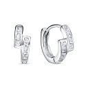 Серьги с английским замком из серебра с фианитами