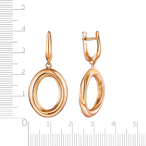 Серьги с английским замком из красного золота