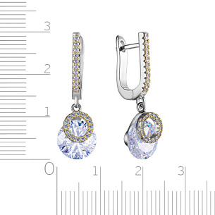 Серьги с английским замком из серебра с позолотой