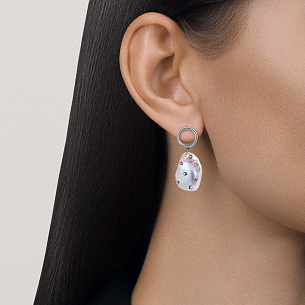 Пусеты из серебра с жемчугом