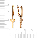 Серьги с английским замком из красного золота