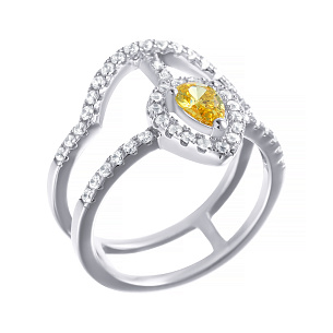 Кольцо из серебра с фианитом