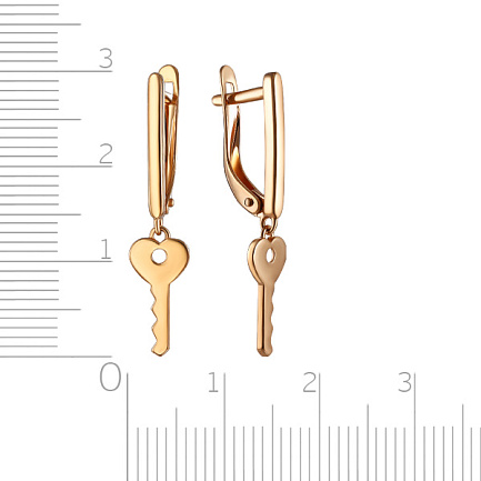 Серьги с английским замком из красного золота