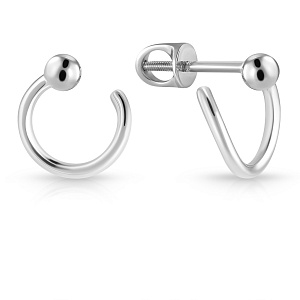 Серьги с английским замком из серебра