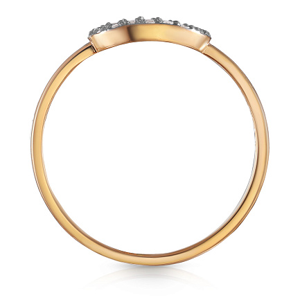 Кольцо из красного золота с фианитом