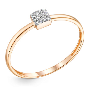 Кольцо из красного золота с бриллиантами