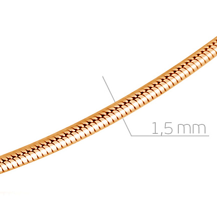 Цепь автомат из красного золота с бриллиантом, плетение панцирное