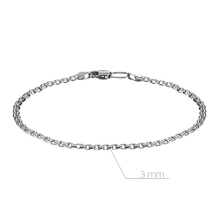 Браслет ручной работы из белого золота, плетение бисмарк