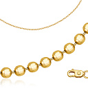 Цепь автомат из желтого золота, плетение перлина из шариков