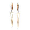 Серьги с английским замком из красного золота с бриллиантами