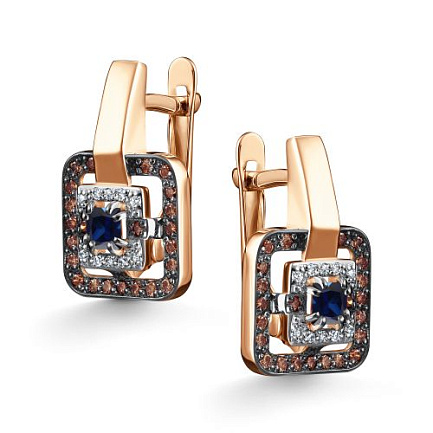 Серьги с английским замком из красного золота