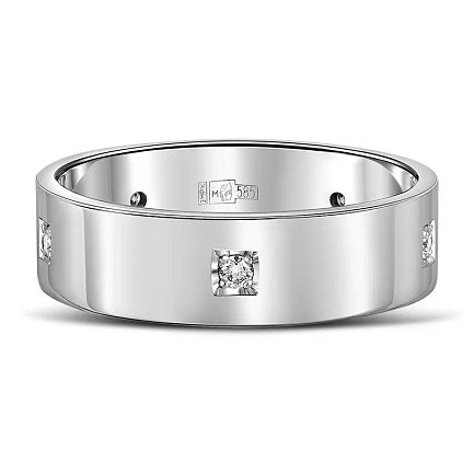 Кольцо из белого золота с бриллиантами