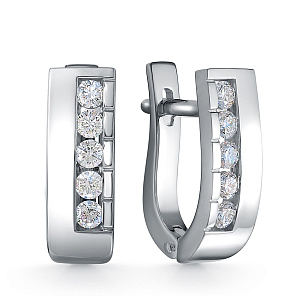 Серьги из белого золота с бриллиантами